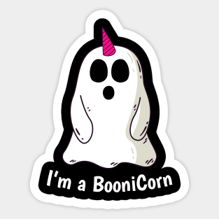 Funny Halloween: Relaxed Boonicorn Unicorn Ghost Sticker